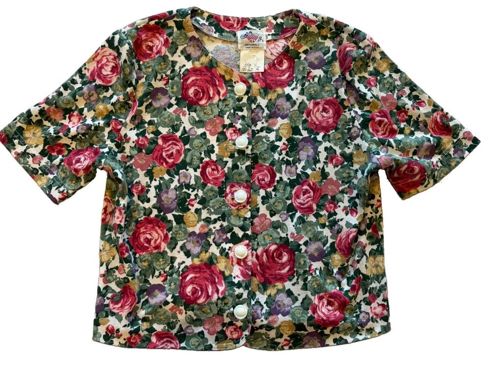 Vintage 70s Lanz Originals Floral Button Down Blouse